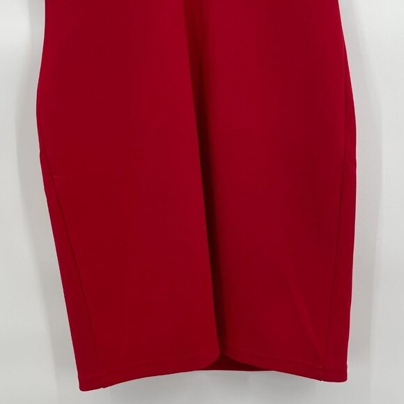 LULUS Red Short Flutter Sleeve Low Cut V Back Bodycon Mini Dress Size M - Picture 6 of 7